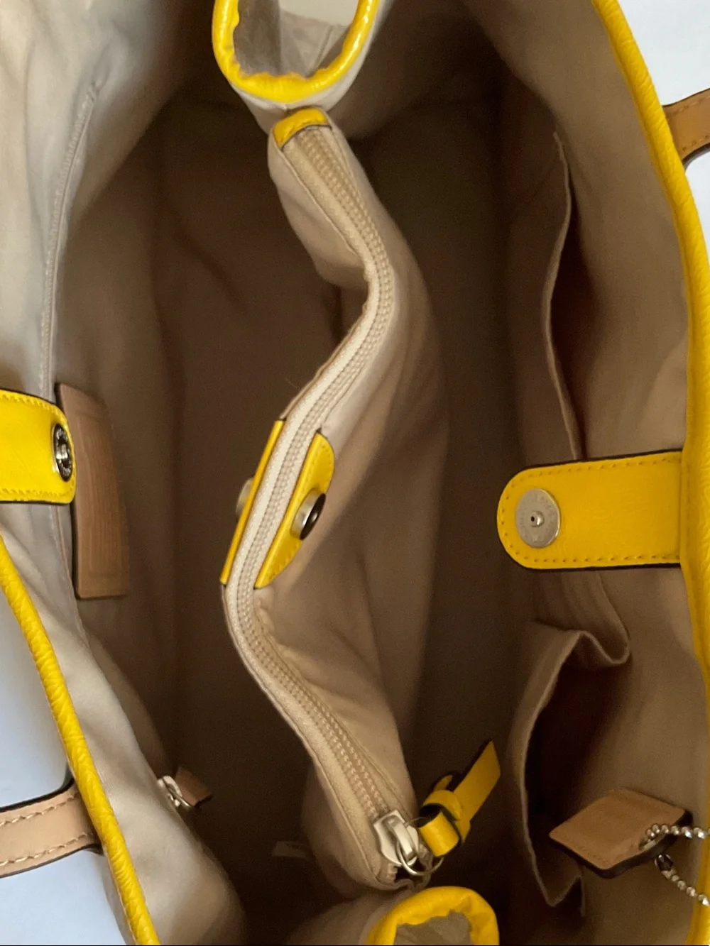 Coach Yellow and Tan Signature Tote